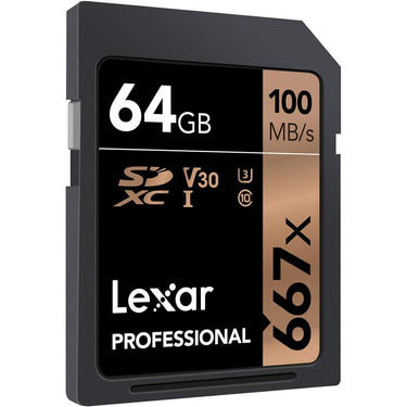 Lexar 2-Pack Professional 667x 64GB SDXC UHS-3 Class 10 Memory Card w/ 128GB USB
