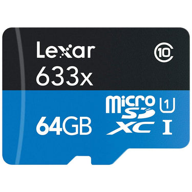 Lexar 2-Pack High-Performance 633x microSDHC/SDXC UHS-I 64GB Memory Card w/ 128GB USB