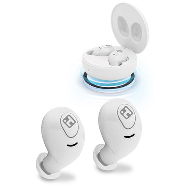 iHome HM-AU-BE-200-WT iHome XT-59 True Wireless Earbuds, White w/ Accessories Bundle