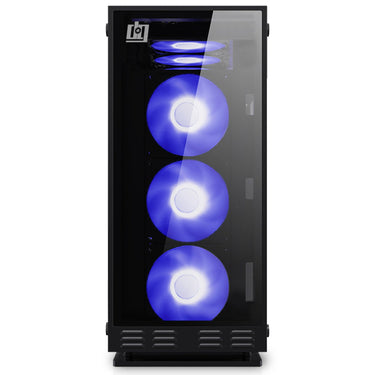 Deco Gear Mid-Tower PC Case with 3 Sided Tempered Glass, 3 RGB Cooling Fans and Controller