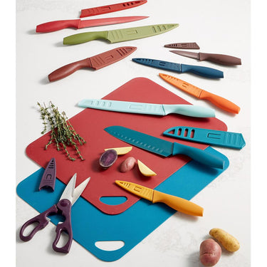 Tools of the Trade 22 Piece Cutlery Set with Knives, Shears, Sheaths, and Cutting Mats