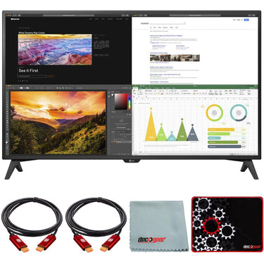 LG 43UN700T-B 43" 4K UHD 3840x2160 IPS USB-C HDR 10 Monitor + Mouse Pad Bundle