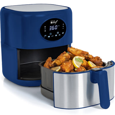 Deco Chef 3.7QT Digital Air Fryer with 6 Cooking Presets, Dishwasher Safe Basket, Blue
