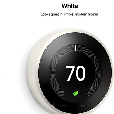 Google Nest Learning Smart Thermostat 3rd Gen White T3017US + elago Wall Plate Cover