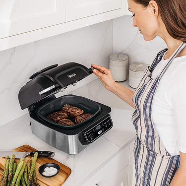 Ninja AG302 Foodi 5-in-1 Indoor Electric Grill w/ Air Fryer-  Factory Refurbished