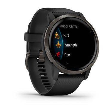 Garmin Venu 2 Fitness Smartwatch - Slate Bezel with Black Silicone Band