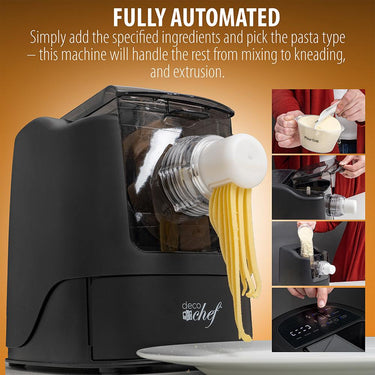 Deco Chef Automatic Pasta Maker in Black with  13 Pasta Types - PST01BLK - Open Box