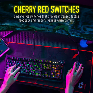Deco Gear Mechanical Keyboard Cherry MX Red with Ergonomic Palm Rest Open Box