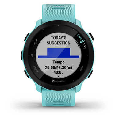 Garmin Forerunner 55 GPS Running Watch (Aqua) with 2-Pack Screen Protector Bundle