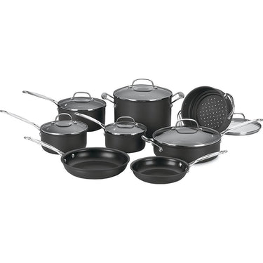 Cuisinart Chef's Classic Nonstick Hard-Anodized 14-Piece Cookware Set +Deco Chef Oven Mitt