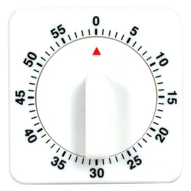 Deco Essentials Mechanical 60 Minute Kitchen Timer, No Batteries Needed, Easy to Read and Set