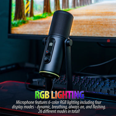 Deco Gear Mechanical Keyboard Cherry MX Red Switched with PC USB Streaming Mic for Gaming