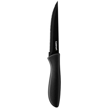 Cuisinart Advantage 6Pc Serrated Steak Knife Set, Black +Safety Gloves +Knife Sharpener