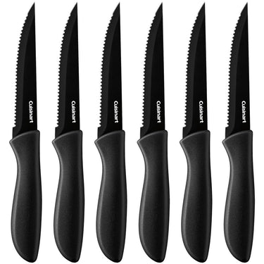 Cuisinart Advantage 6Pc Serrated Steak Knife Set (2-Pack) +Gloves +Knife Sharpener