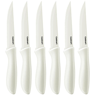 Cuisinart Advantage 6Pc Serrated Steak Knife Set (2-Pack) +Gloves +Knife Sharpener