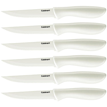 Cuisinart Advantage 6Pc Serrated Steak Knife Set (2-Pack) +Gloves +Knife Sharpener