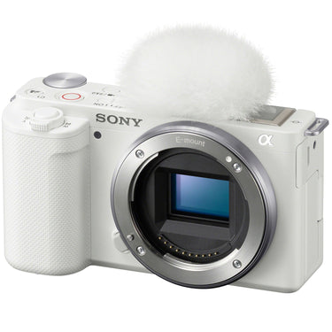Sony Alpha ZV-E10 APS-C Interchangeable Lens Mirrorless Vlog Camera, White Body Only