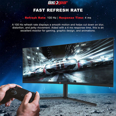 Deco Gear Dual 29" 2560x1080 100Hz VA Curved Monitor + Bonus Deco Gear Keyboard, Mouse Pad