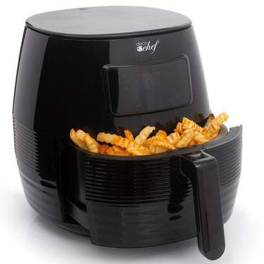 Deco Chef Digital 5.8QT Electric Air Fryer Healthier Cooking Black + 6-Pcs Knife Set White