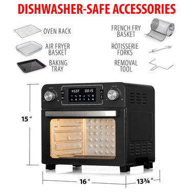 Deco Chef 24QT Countertop Toaster Air Fryer Oven + Bonus Deco Chef 12 Piece Knife Set