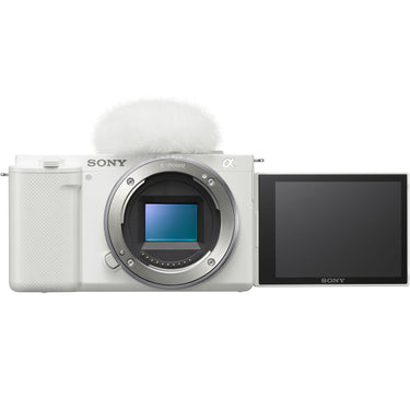 Sony ZV-E10 Mirrorless Vlog Camera + 16-50mm Lens + ACCVC1 Vlogger Kit White Bundle