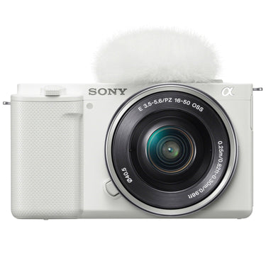 Sony ZV-E10 Mirrorless Vlog Camera + 16-50mm Lens + ACCVC1 Vlogger Kit White Bundle
