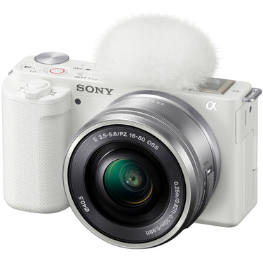Sony ZV-E10 Mirrorless Vlog Camera + 16-50mm Lens + ACCVC1 Vlogger Kit White Bundle