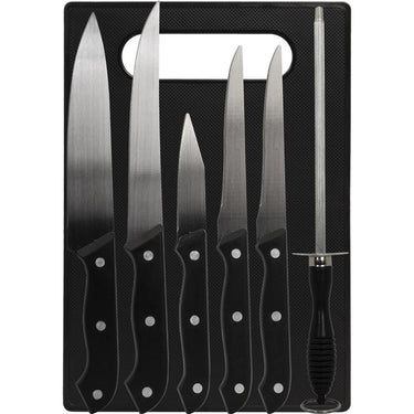 Deco Essentials CK6PC Knife Set w/Board (4-Pack) +Safety Gloves +Knife Sharpener