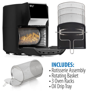 Deco Chef 12.7QT Air Fryer Oven, Black with Accessories + Bonus Deco Chef 12 Piece Set