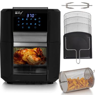 Deco Chef 12.7QT Air Fryer Oven, Black with Accessories + Bonus Deco Chef 12 Piece Set