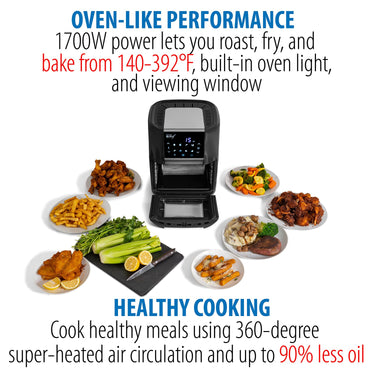 Deco Chef 12.7QT Digital Air Fryer Oven, Black + Bonus Deco Chef 16 Piece Knife Set