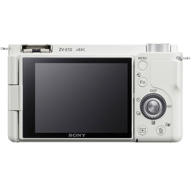 Sony ZV-E10 Mirrorless Alpha APS-C Vlog Camera Body + 16mm F2.8 Lens White Bundle