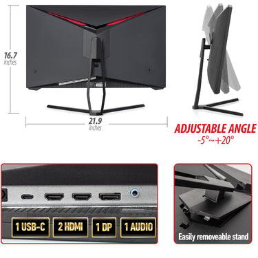 Deco Gear 25" Gaming Monitor, 1080P FHD, IPS AHVA AdaptiveSync Panel, 144Hz, 1ms, 99% sRGB