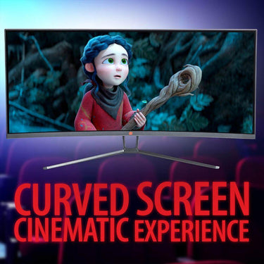 Deco Gear 35" Curved Ultrawide LED Gaming Monitor WQHD Display Bundle with GP9 Speaker