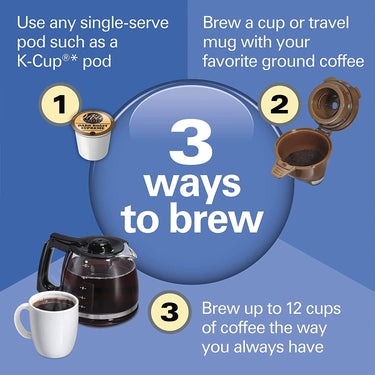 Hamilton Beach FlexBrew Trio 3-way Coffee Maker, K-Cup/Ground Compatible - Black (49902)