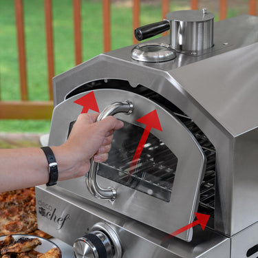 Deco Chef 2-in-1 Propane Gas Pizza Oven & Grill, Portable, with Pizza Stone, Peel, Rack