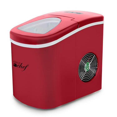 Deco Chef Compact Electric Ice Maker Red with 1 Year Extended Warranty