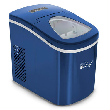 Deco Chef Compact Electric Ice Maker Blue with 1 Year Extended Warranty