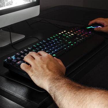 Deco Gear 28" 4K Ultrawide Dual Monitors + Bonus Mechanical Keyboard, Extended Mouse Pad