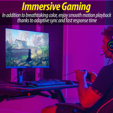 Deco Gear 28" 4K Ultrawide Dual Monitors + Bonus Mechanical Keyboard, Extended Mouse Pad
