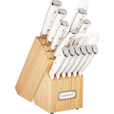 Cuisinart Triple Rivet 15-Piece Cutlery Set w/ Storage Block + Deco Knife Sharpener Bundle