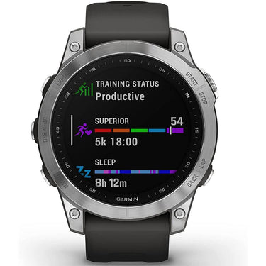 Garmin Fenix 7 Smartwatch Silver with Graphite Band + 2 Year Extended Warranty