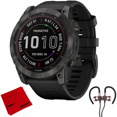 Garmin 010-02541-10 Fenix 7X Sapphire Solar Smartwatch w/ Accessories Bundle