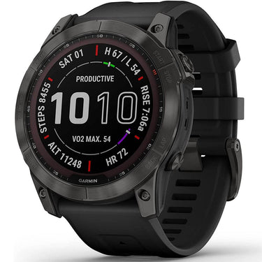 Garmin 010-02541-10 Fenix 7X Sapphire Solar Smartwatch w/ Accessories Bundle