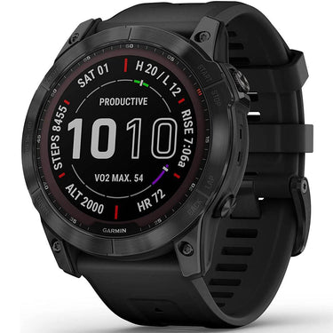 Garmin 010-02541-22 Fenix 7X Sapphire Solar Smartwatch w/ Accessories Bundle