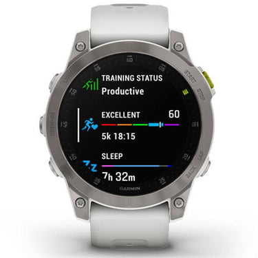 Garmin epix Gen 2 Active Smartwatch (White) Bundle with Varia RVR315 Rearview Radar