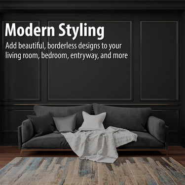 Deco Home Blue/Tan Modern Indoor Area Rug with Non-Slip Backing, 5.25' x 7.5' - Open Box