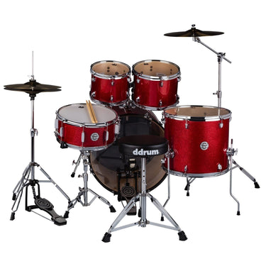 DDRUM D2 5-piece Complete Drum Kit with Throne, Red Sparkle - D2 522 RSP