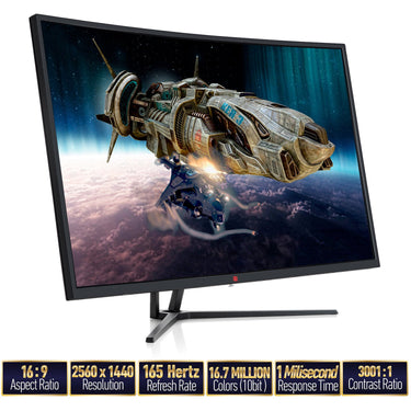 Deco Gear 39" Curved Gaming Monitor, 2560x1440, 1ms MPRT, 165 Hz, 4000:1, HDR 400, 2-Pack