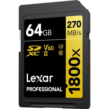 Lexar Professional 1800x SDXC UHS-II Card GOLD Series, 64GB - (3-Pack)